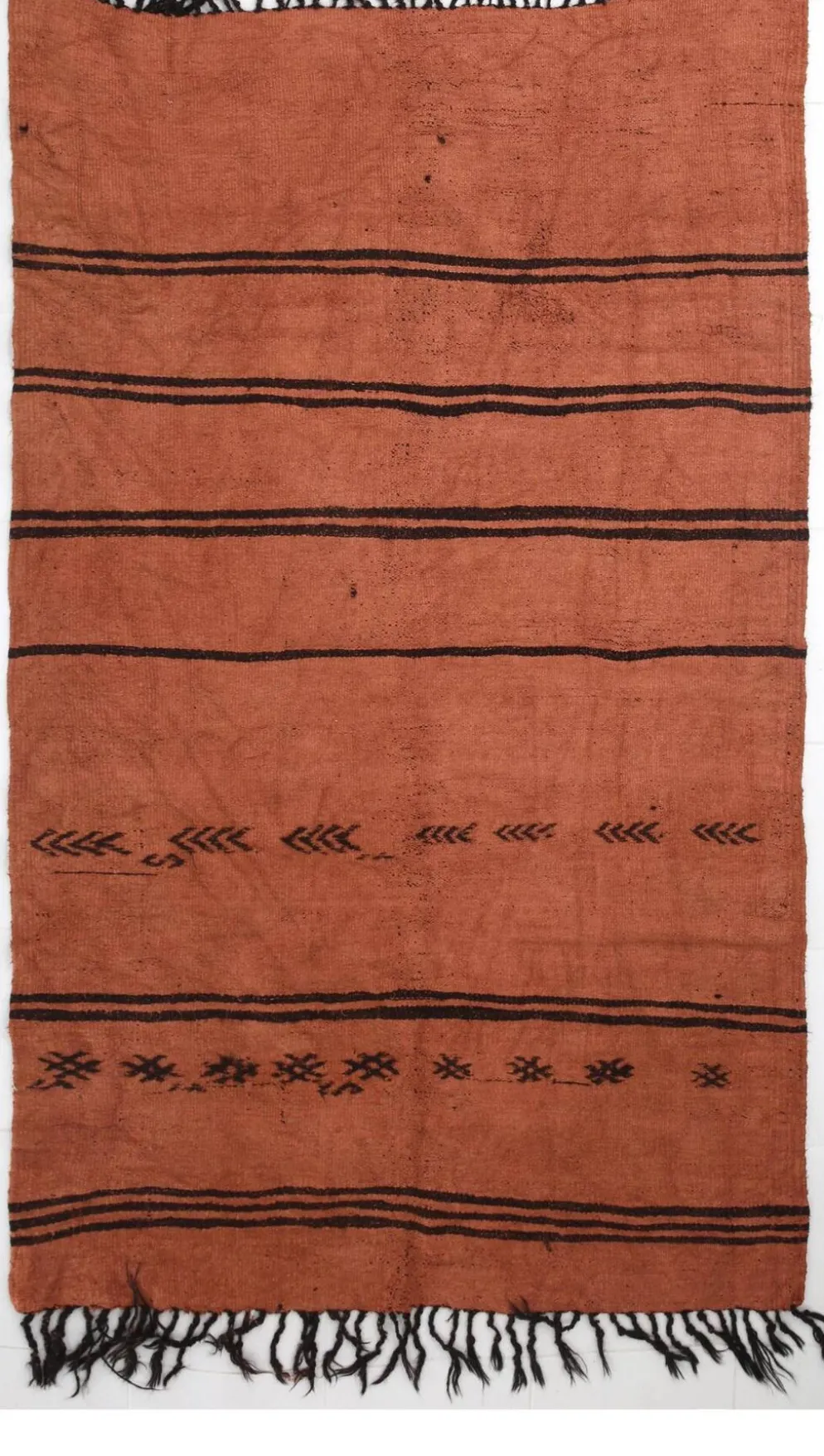 Kilim Turc Vintage Terracotta, Motif Tribal, Tapis Chambre Bohème, 147x245Cm
