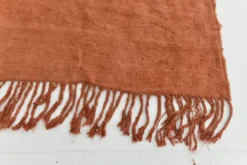 Kilim Turc Vintage Terracotta Uni, Tapis Naturel pour Salon et Chambre