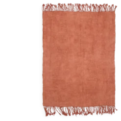 Kilim Turc Vintage Terracotta Uni, Tapis Naturel pour Salon et Chambre