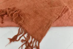 Kilim Turc Vintage Terracotta Uni, Tapis Naturel pour Salon et Chambre