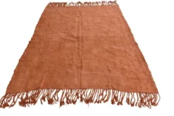 Kilim Turc Vintage Terracotta Uni, Tapis Naturel pour Salon et Chambre