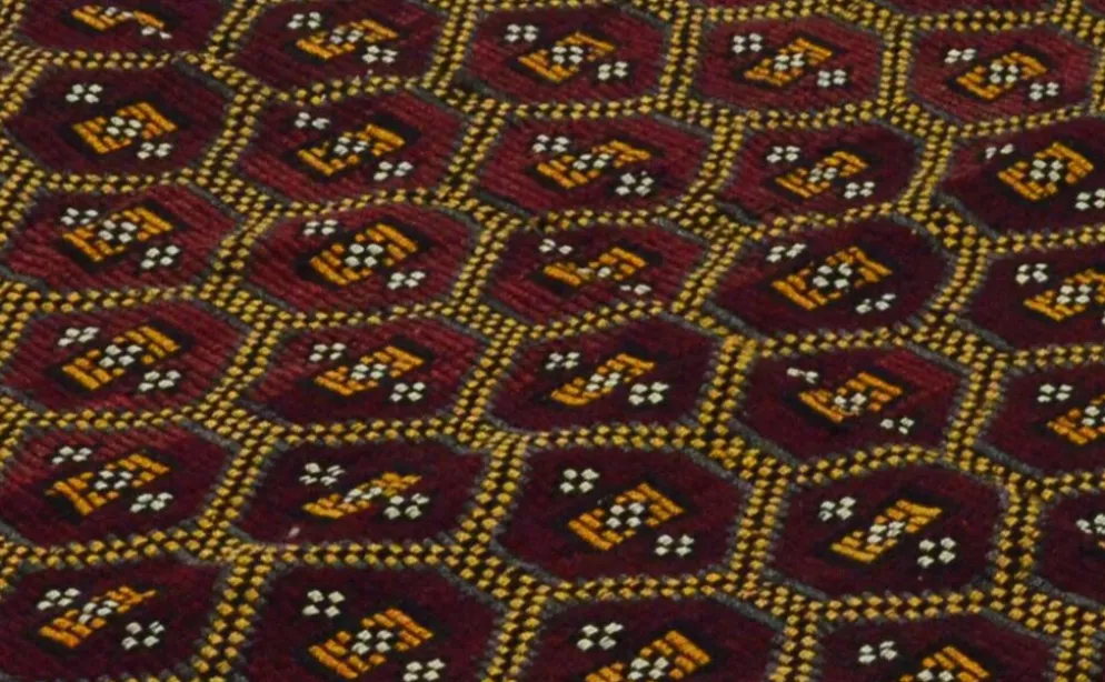 Kilim Turc Yoruk Vintage 177x294 cm Geometrique Marron et Jaune