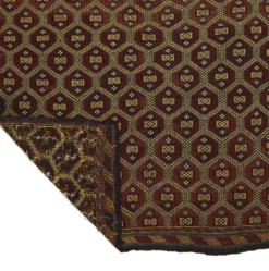 Kilim Turc Yoruk Vintage 177x294 cm Geometrique Marron et Jaune