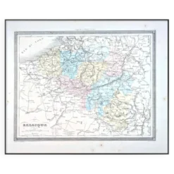 La Belgique, carte ancienne, imprimée en 1852.