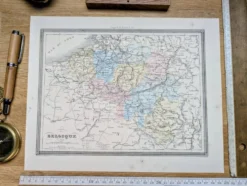 La Belgique, carte ancienne, imprimée en 1852.