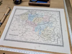 La Belgique, carte ancienne, imprimée en 1852.