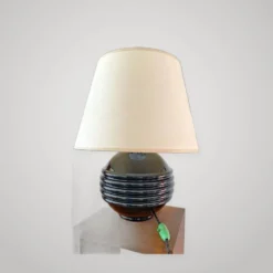 Lampe Art Déco en opaline noire –Jacques Adnet - élégance des années 30