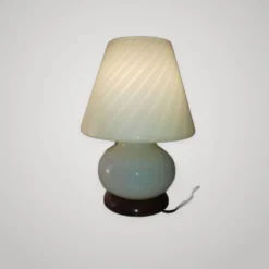 Lampe champignon murano spirale couleur ocre ans 70 vintage glass be