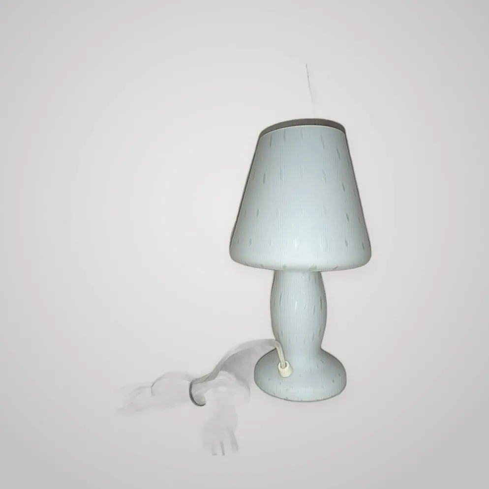 Lampe Champignon Vintage Murano Opalin avec Diffuseur Tinsel ? Table Mushro