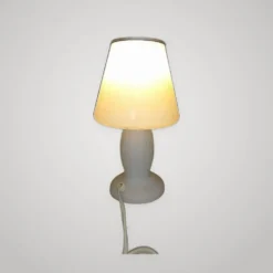 Lampe Champignon Vintage Murano Opalin avec Diffuseur Tinsel ? Table Mushro