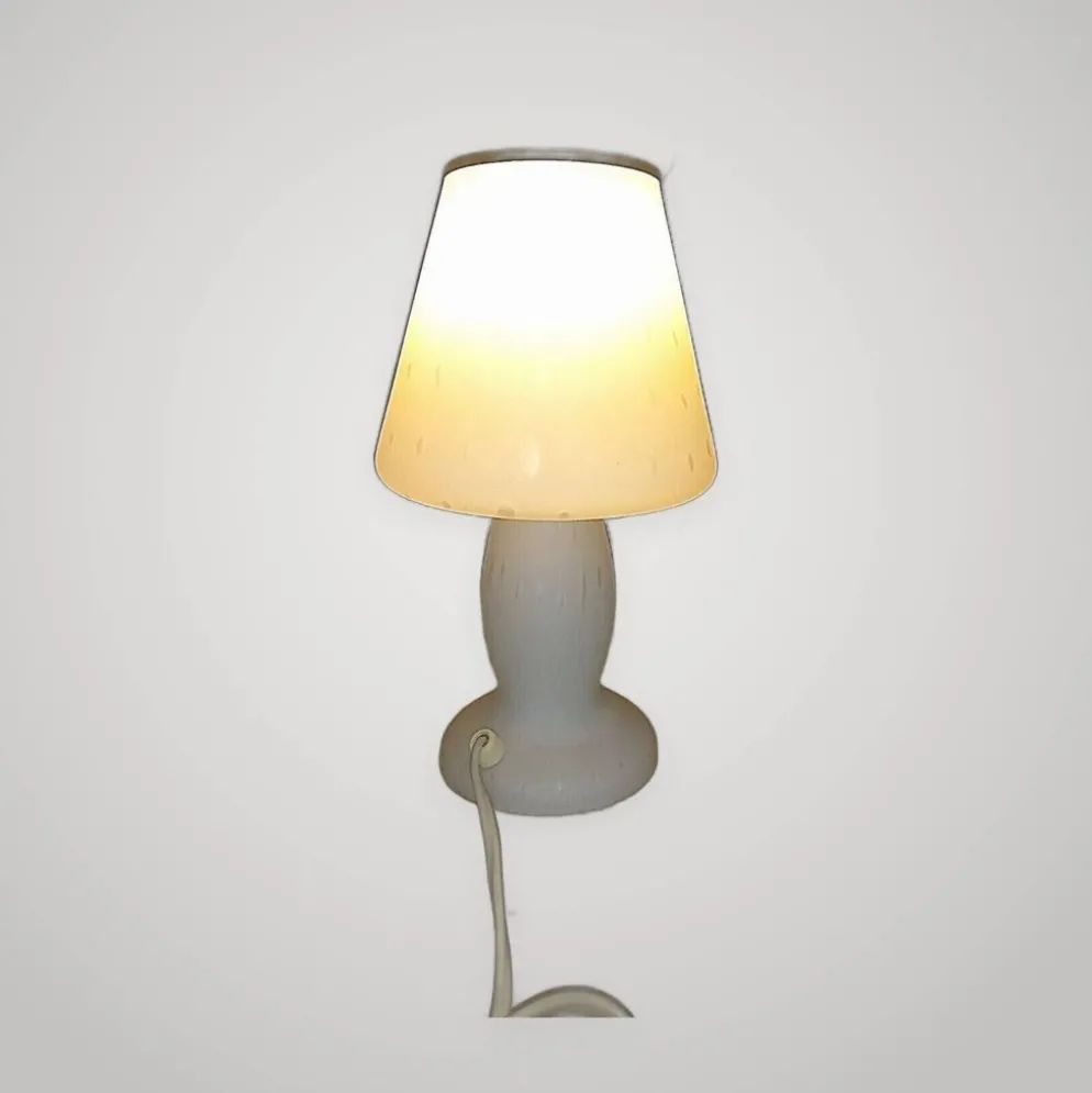 Lampe Champignon Vintage Murano Opalin avec Diffuseur Tinsel ? Table Mushro