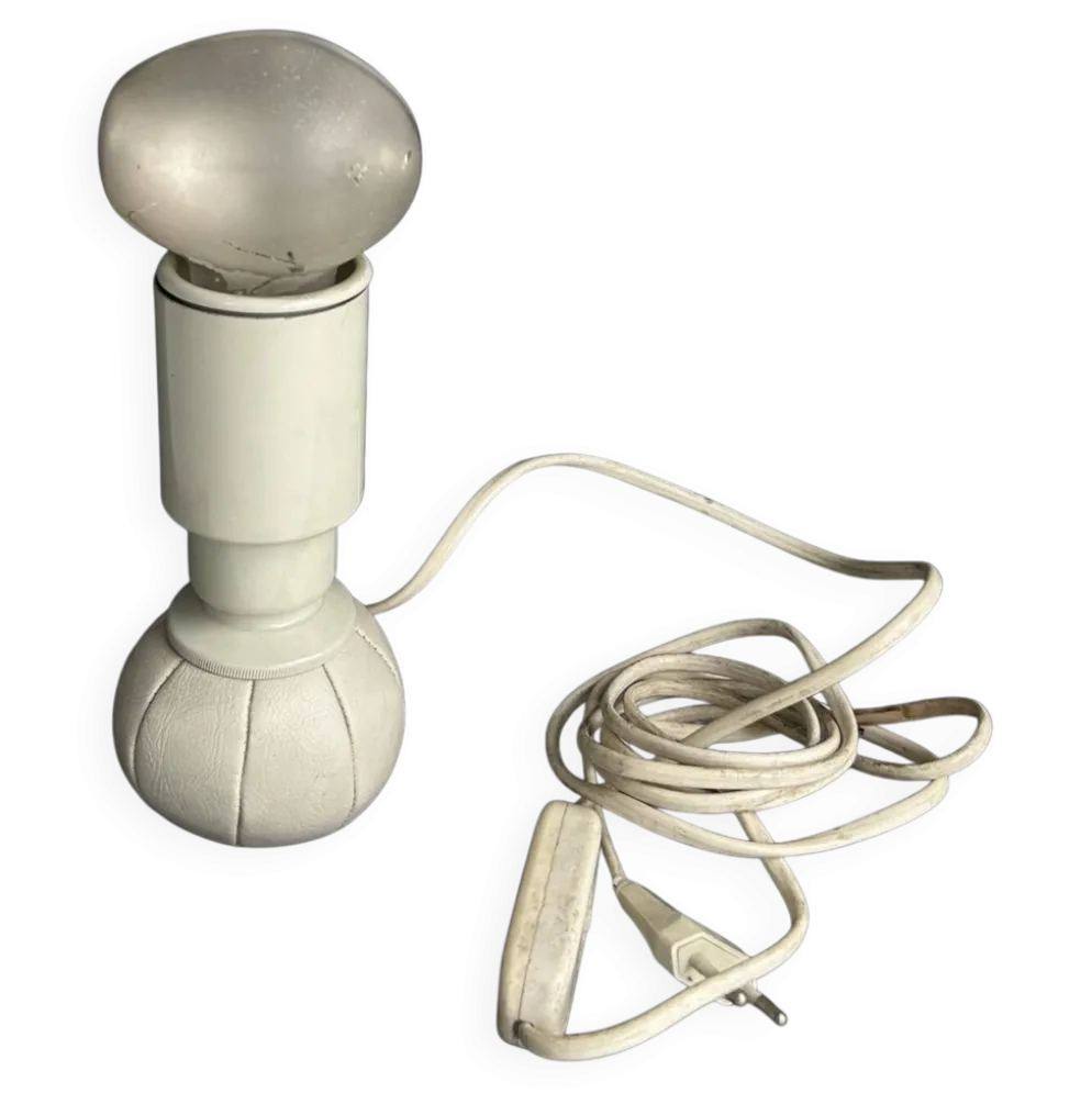 Lampe de bureau design Gino Sarfatti Arteluce 600c cuir métal 1970