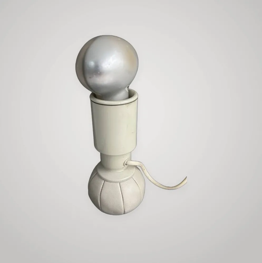 Lampe de bureau design Gino Sarfatti Arteluce 600c cuir métal 1970