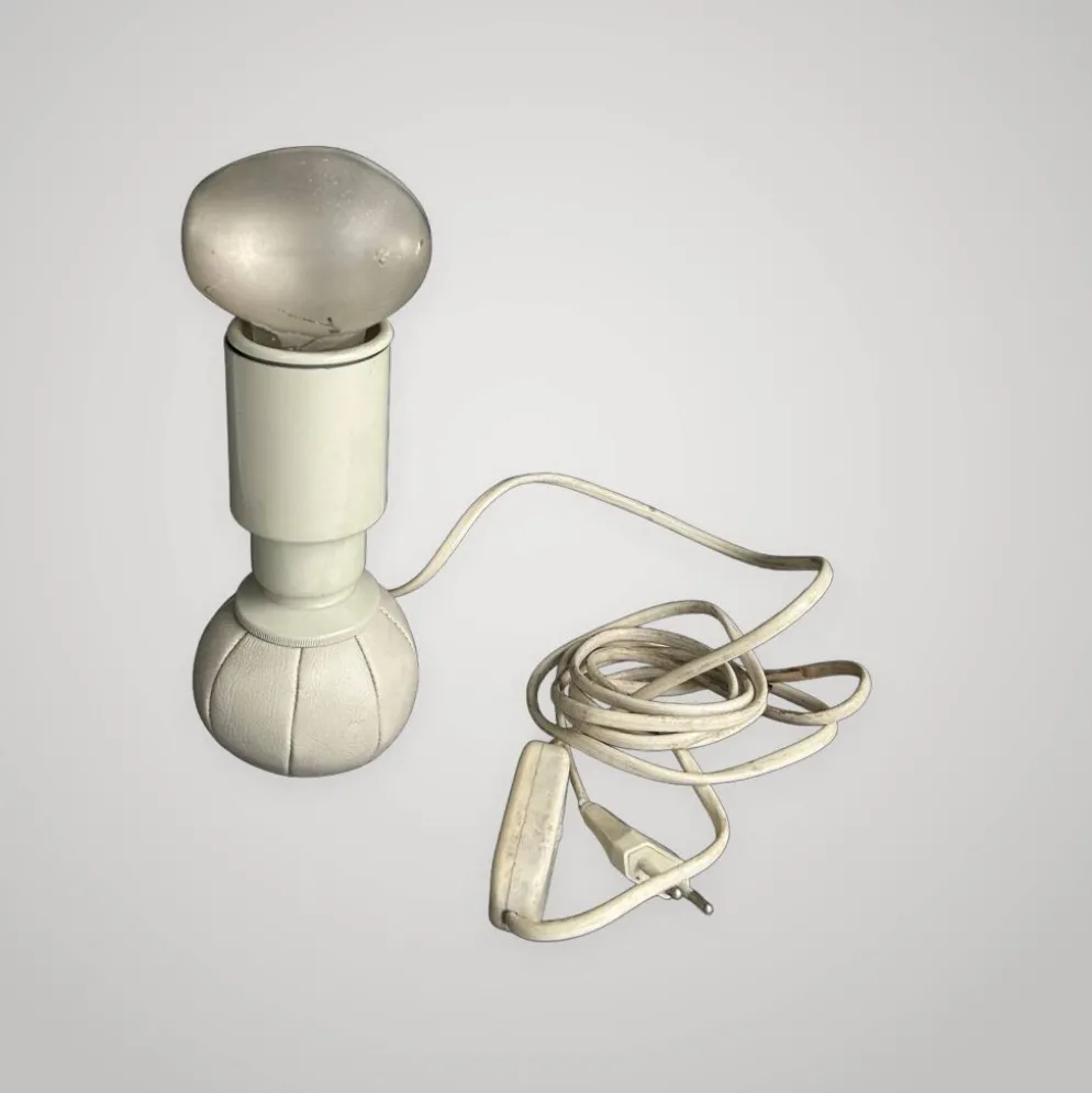 Lampe de bureau design Gino Sarfatti Arteluce 600c cuir métal 1970