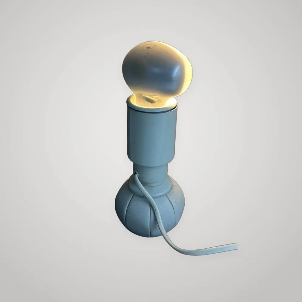 Lampe de bureau design Gino Sarfatti Arteluce 600c cuir métal 1970