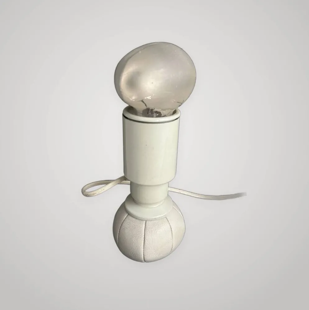 Lampe de bureau design Gino Sarfatti Arteluce 600c cuir métal 1970