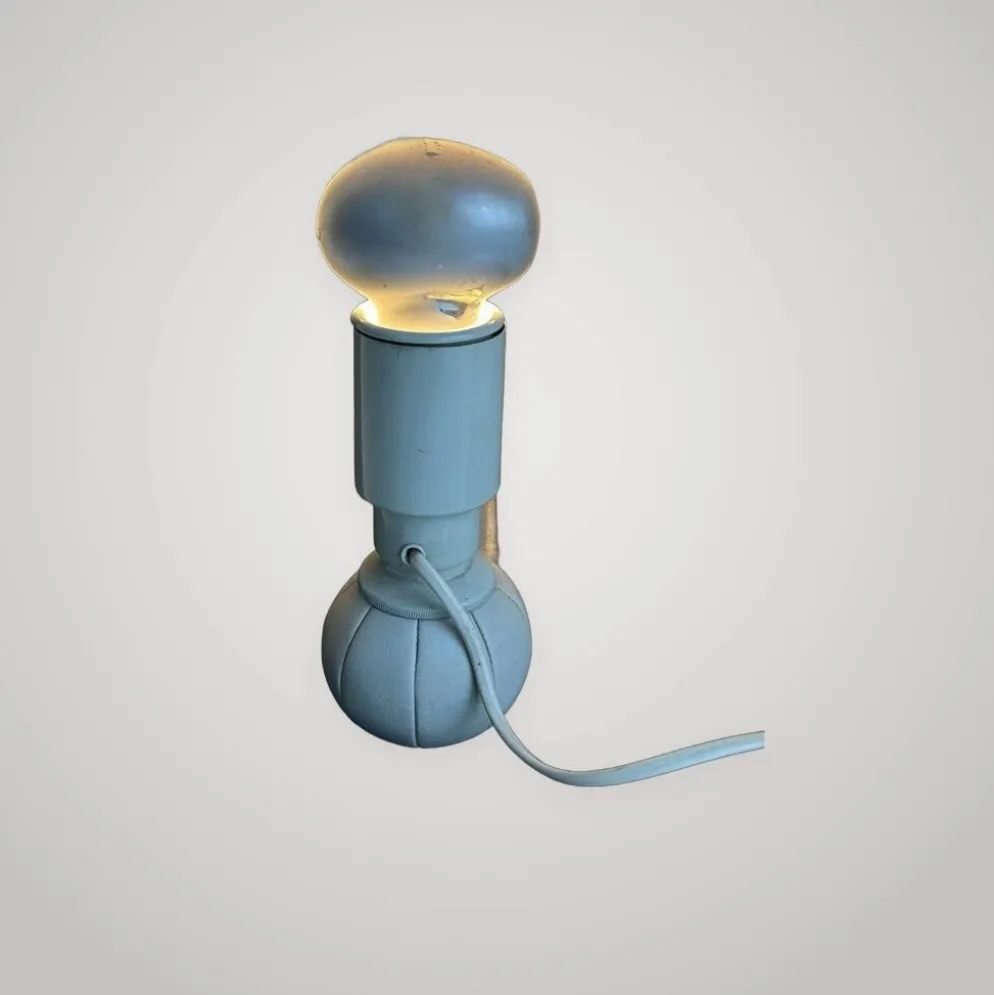 Lampe de bureau design Gino Sarfatti Arteluce 600c cuir métal 1970