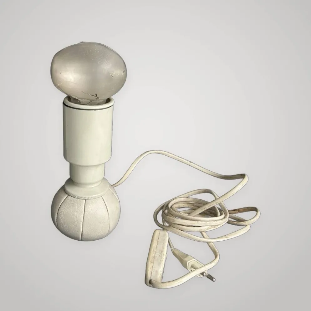 Lampe de bureau design Gino Sarfatti Arteluce 600c cuir métal 1970
