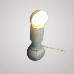 Lampe de bureau design Gino Sarfatti Arteluce 600c cuir métal 1970
