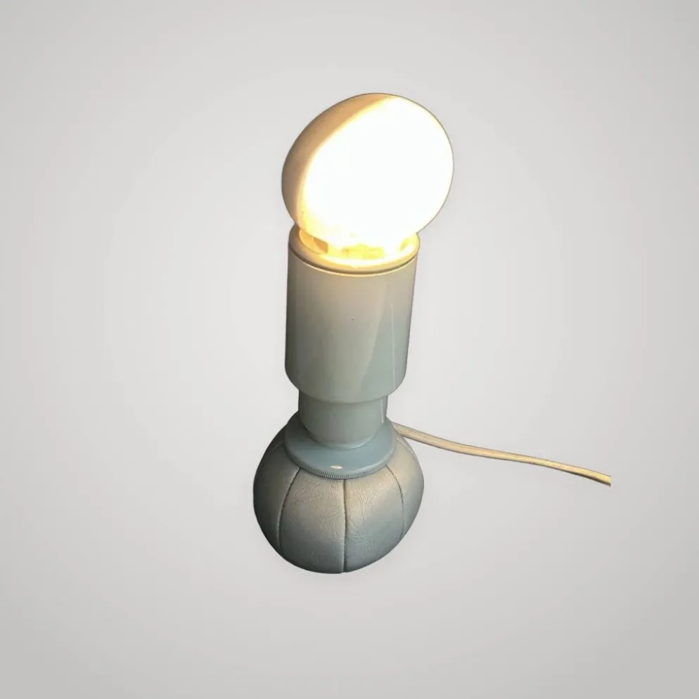 Lampe de bureau design Gino Sarfatti Arteluce 600c cuir métal 1970