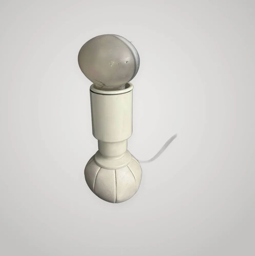Lampe de bureau design Gino Sarfatti Arteluce 600c cuir métal 1970