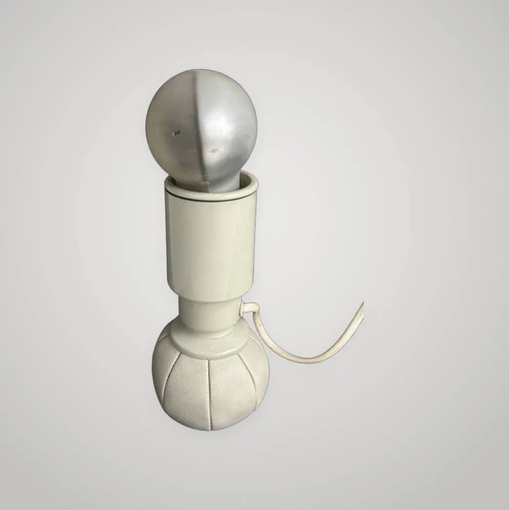 Lampe de bureau design Gino Sarfatti Arteluce 600c cuir métal 1970