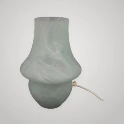 Lampe de table en verre de murano champignon bleu blanc design moderniste 1