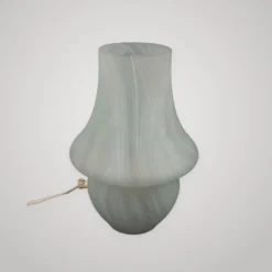 Lampe de table en verre de murano champignon bleu blanc design moderniste 1
