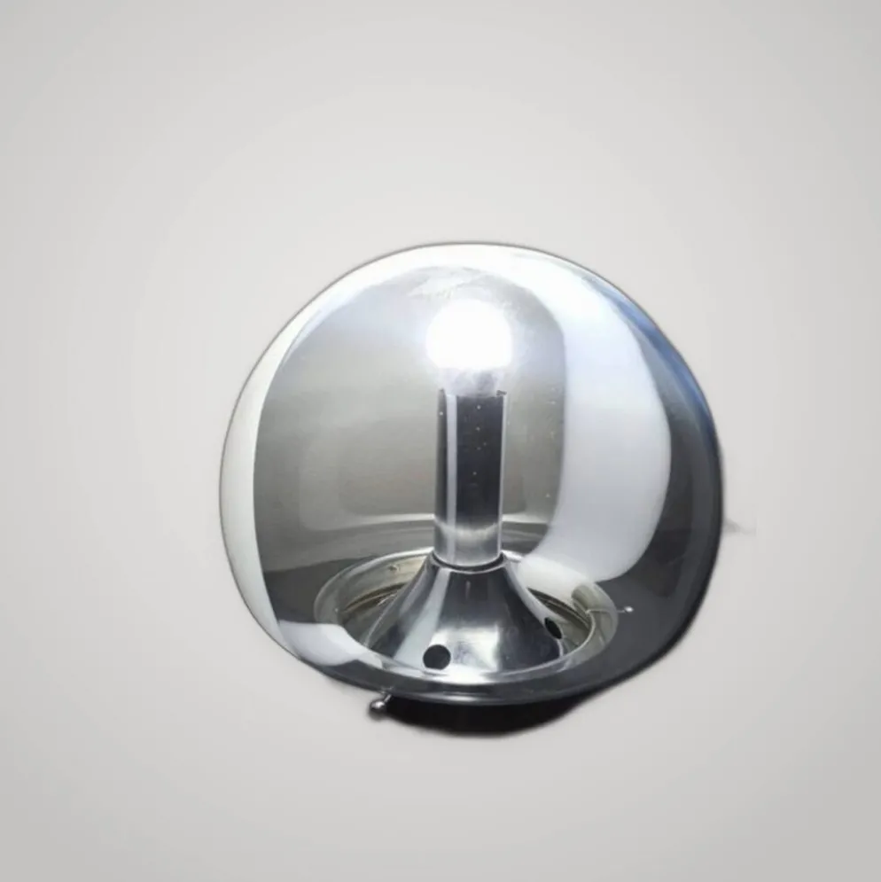 Lampe de table vintage en chrome et verre de Murano par Carlo Nason pour Ma