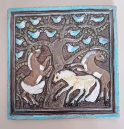 laque murale céramique scandinave Thomas Hellström - Nittsjö Keramik 1970