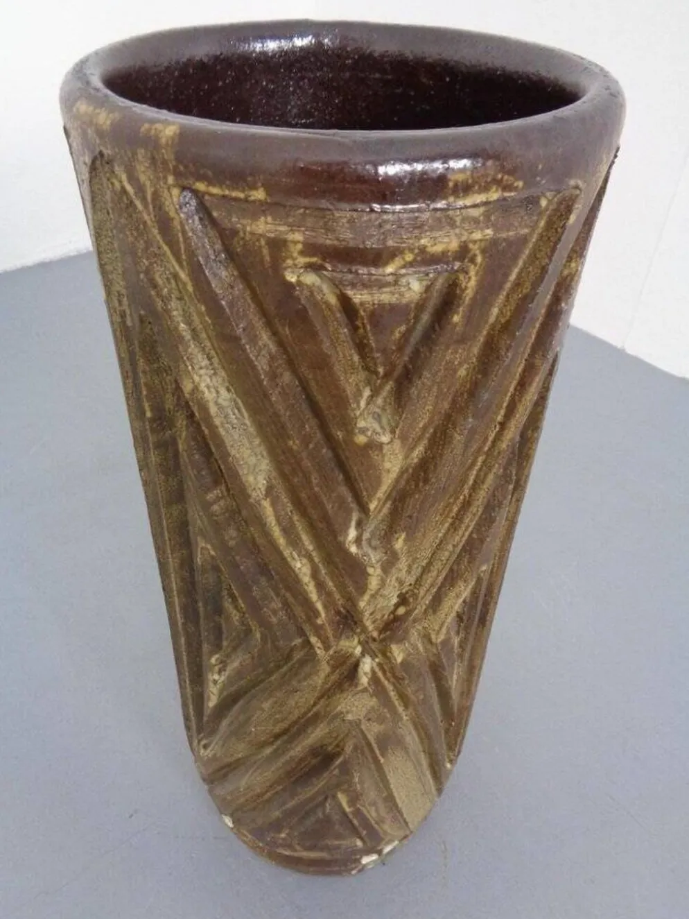 Large Brutalist Ceramic Umbrella Stand, Italy, 1960s