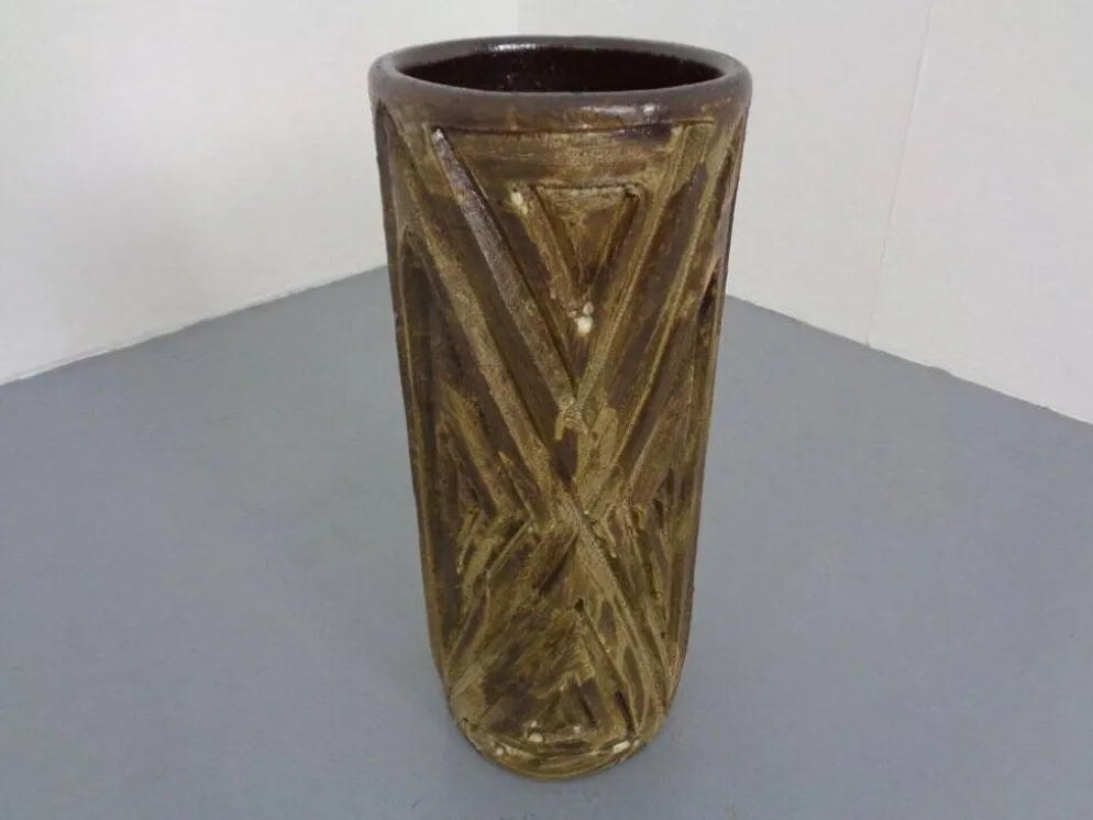 Large Brutalist Ceramic Umbrella Stand, Italy, 1960s