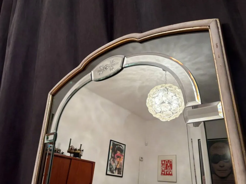 Large Crystal Mirror, Italy, 1960s