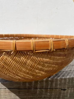 Large panière ronde en rotin