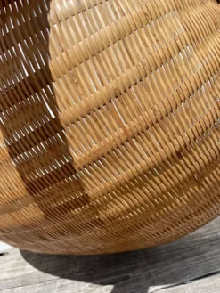 Large panière ronde en rotin