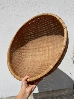 Large panière ronde en rotin