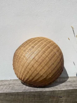 Large panière ronde en rotin