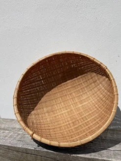 Large panière ronde en rotin