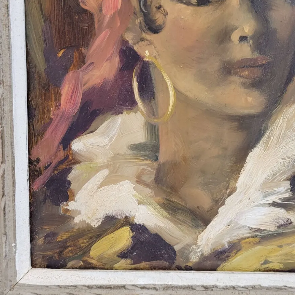 Óleo sobre tabla “Gitana”, 40’s - Francia