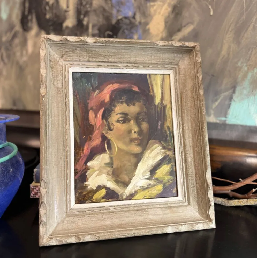 Óleo sobre tabla “Gitana”, 40’s - Francia