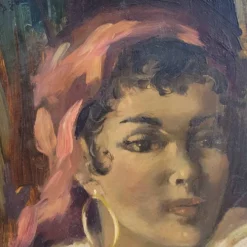 Óleo sobre tabla “Gitana”, 40’s - Francia