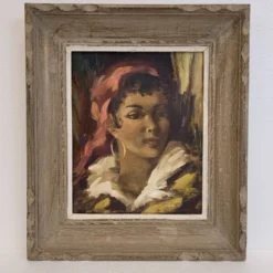 Óleo sobre tabla “Gitana”, 40’s - Francia