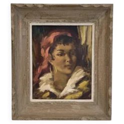 Óleo sobre tabla “Gitana”, 40’s - Francia