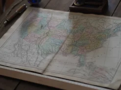 Les États-Unis, carte imprimée en 1879. Vintage Authentique.