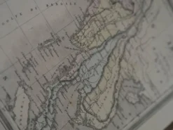 L'Inde, carte imprimée en 1852. Vintage Authentique. 29.5x24cm