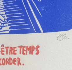 Linogravure Noémie Mahieux signée & encadrée.
