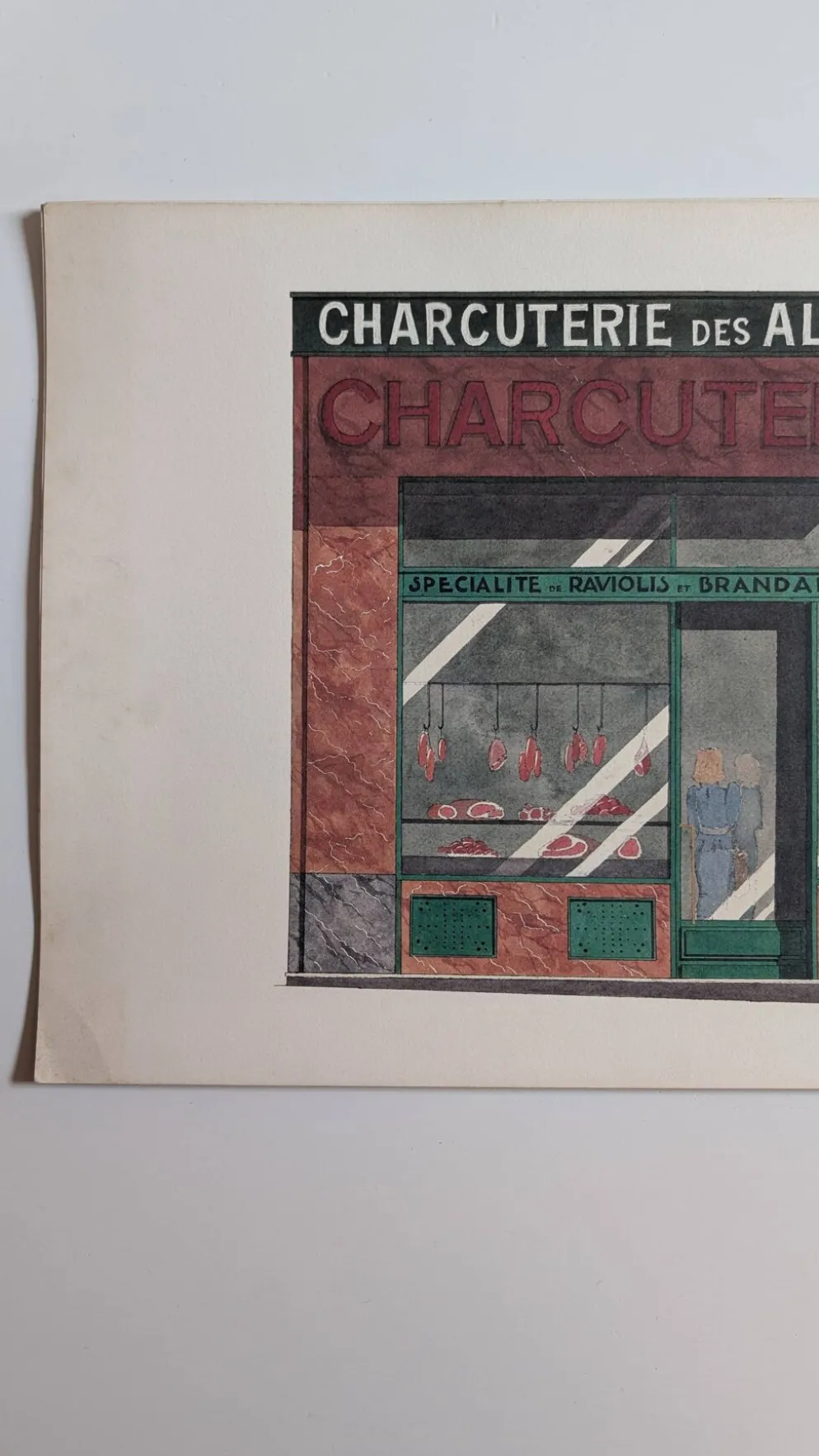 Lithographie "Charcuterie des Allées" – Catherine d'Ortoli