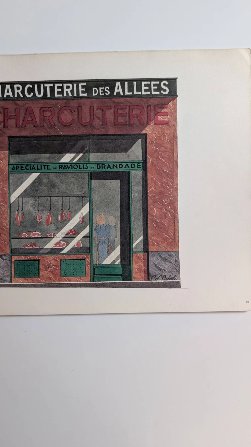 Lithographie "Charcuterie des Allées" – Catherine d'Ortoli