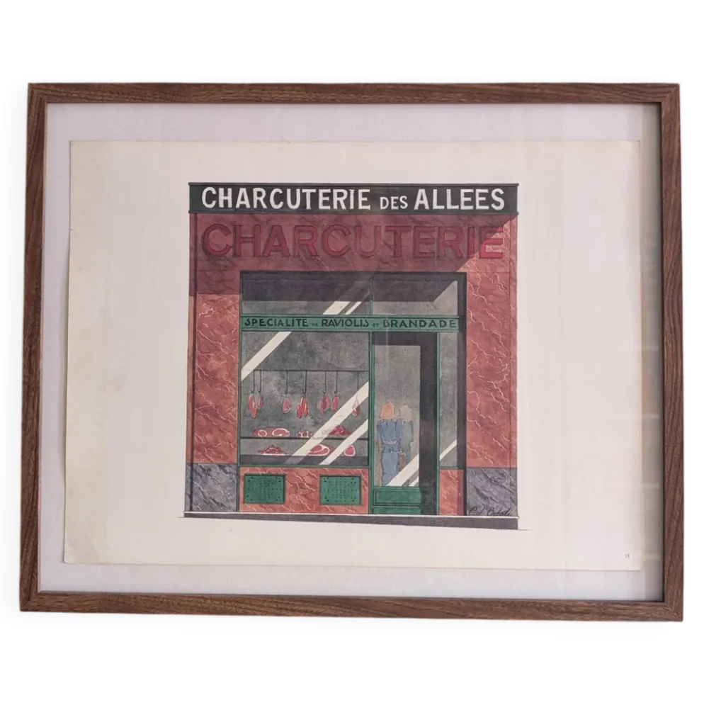 Lithographie "Charcuterie des Allées" – Catherine d'Ortoli