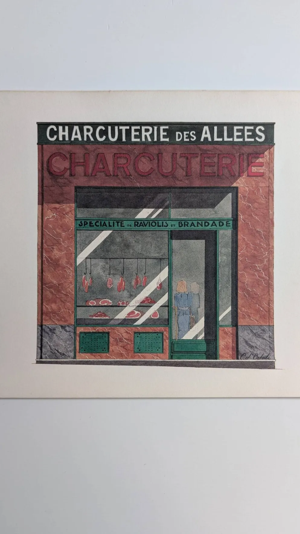 Lithographie "Charcuterie des Allées" – Catherine d'Ortoli